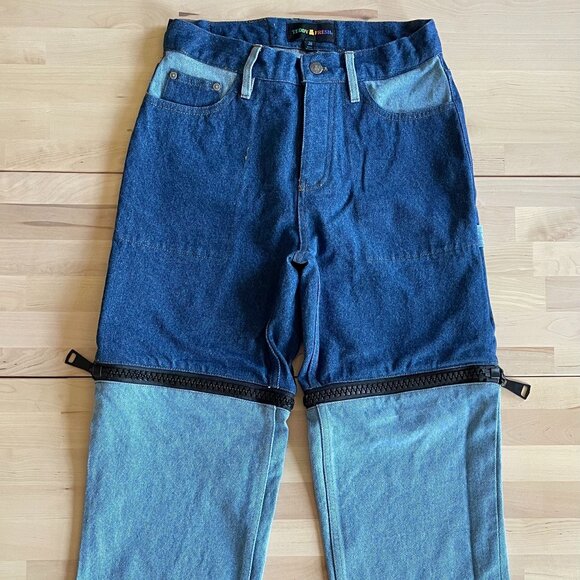 Teddy Fresh Blue Denim Zip Off Jeans size 28 Relaxed Fit Convertible NWOT NEW - Picture 1 of 9
